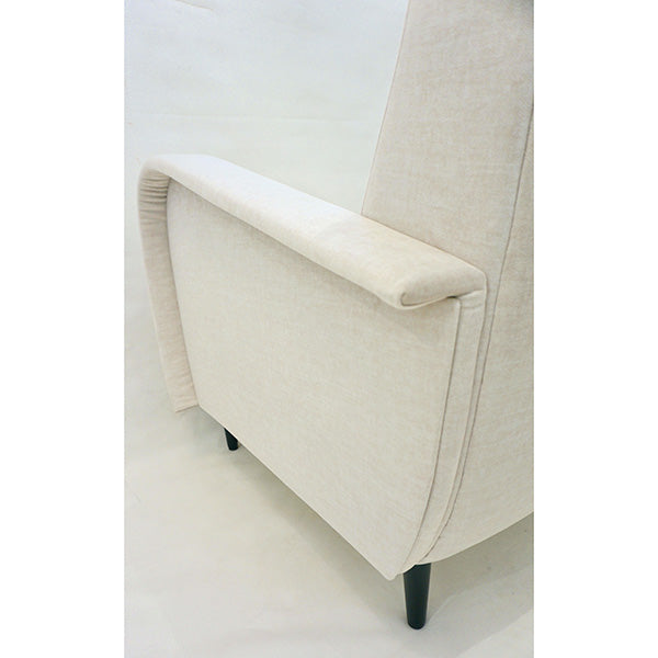 Italian Custom Pair of Modern Camel Cream Velvet Armchairs