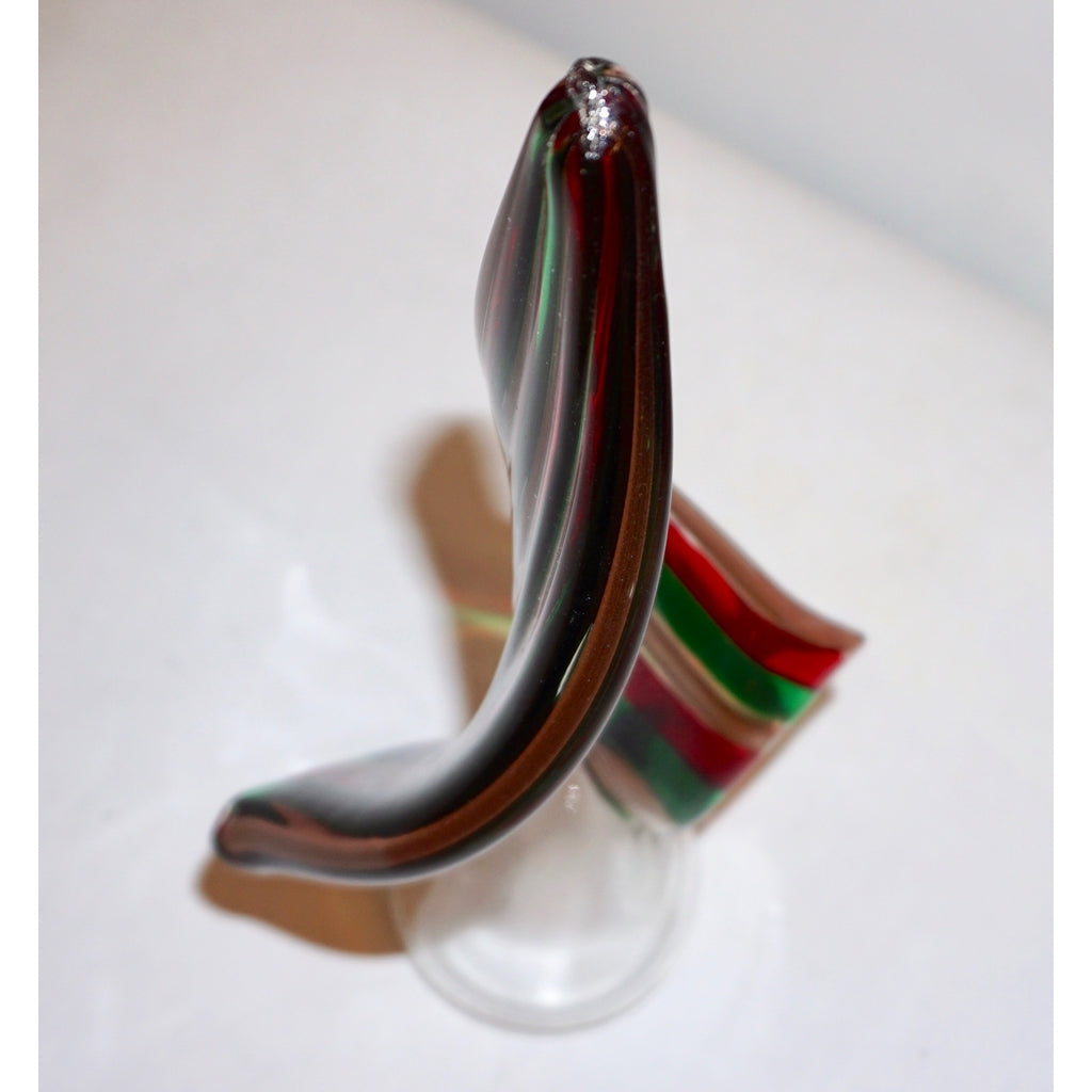 Cenedese 1980 Italian Vintage Green Red Copper Murano Glass Large Tree Sculpture