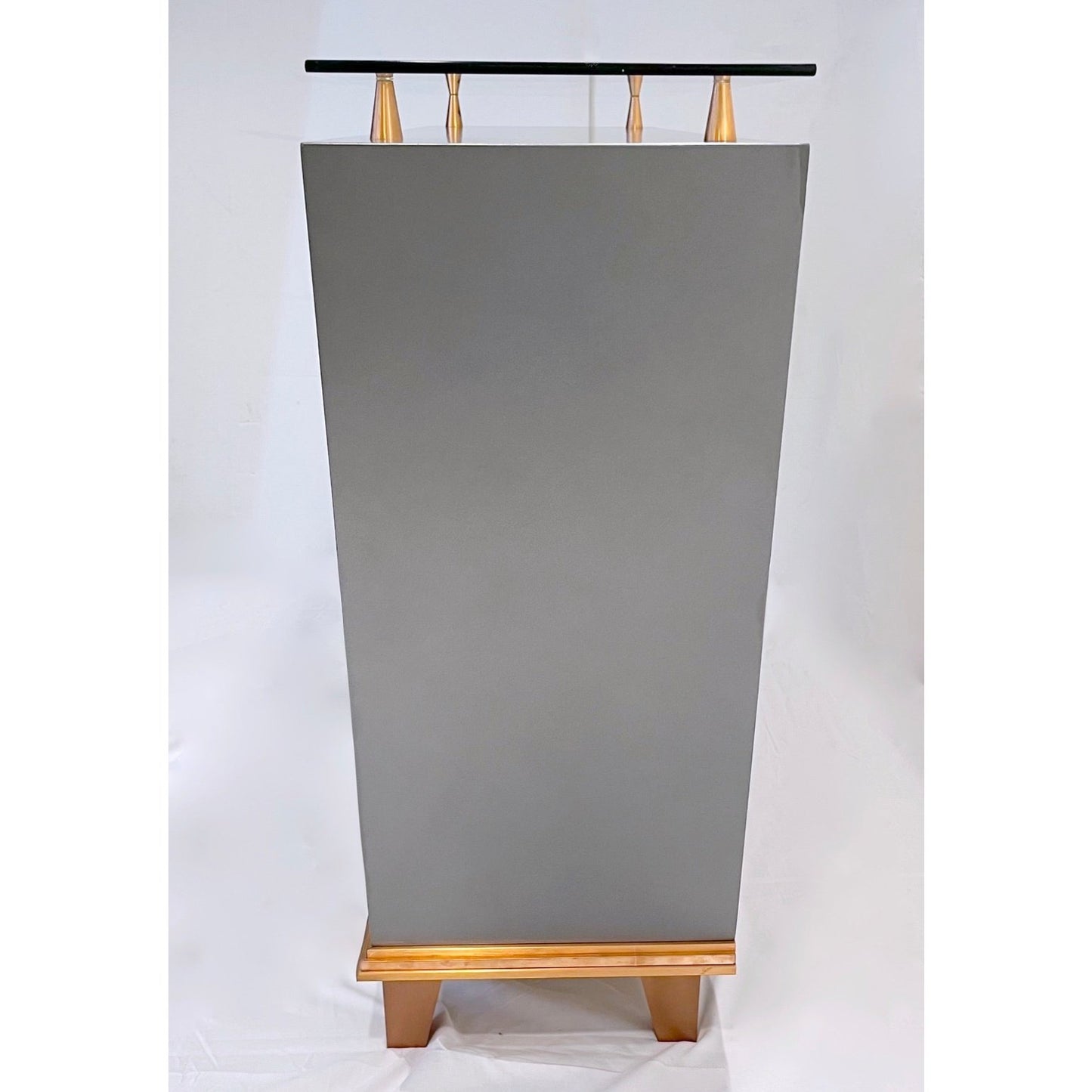 Pallucco Italian Mid-Century Modern Pair of Gray Lacquer Copper Sideboards/Cabinets