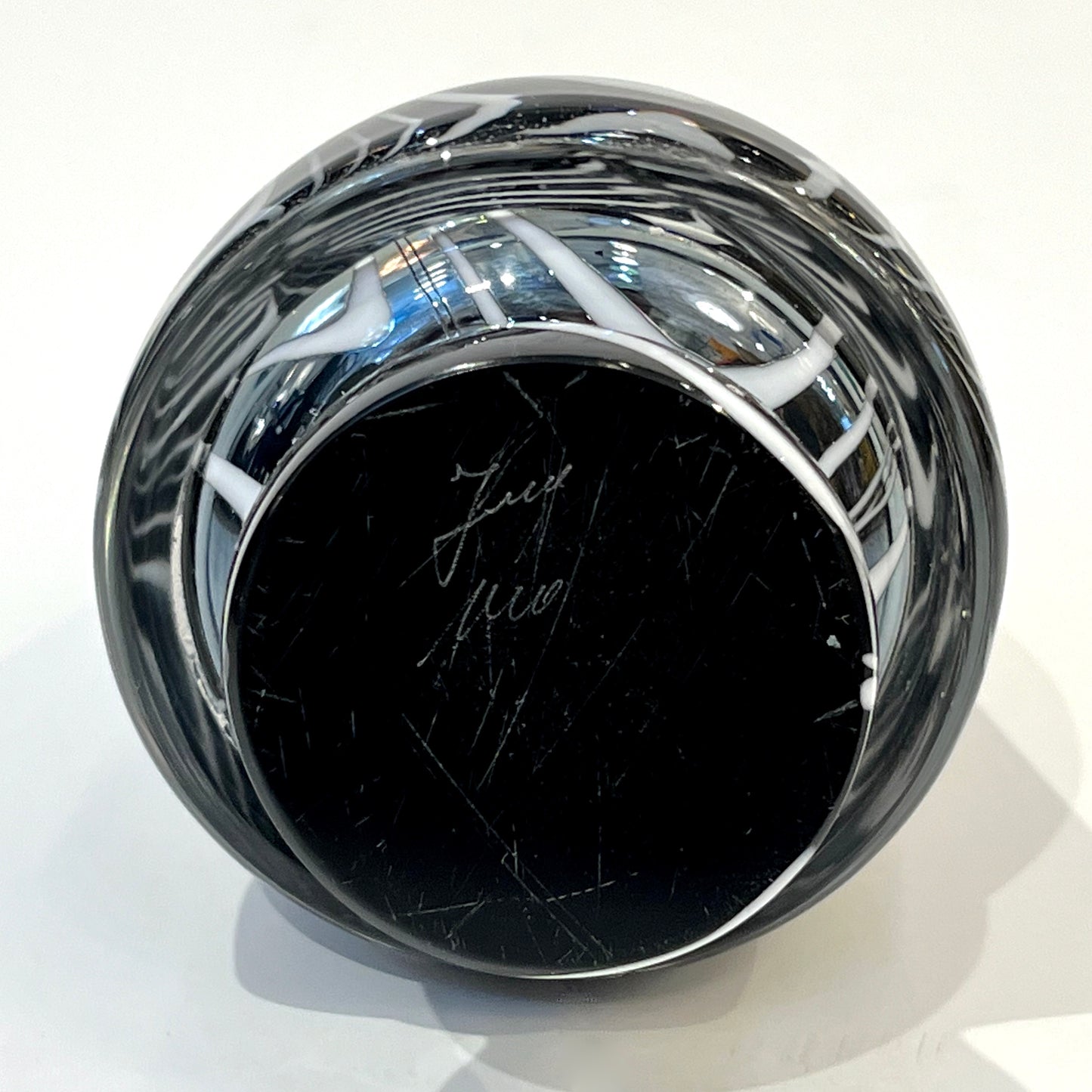 1980 Formia Italian Vintage White Black Clear Murano Glass Tree Modern Sculpture