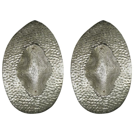 1990s Modern Italian Pair of Silver Finish Textured Murano Glass Concave Sconces - Cosulich Interiors & Antiques