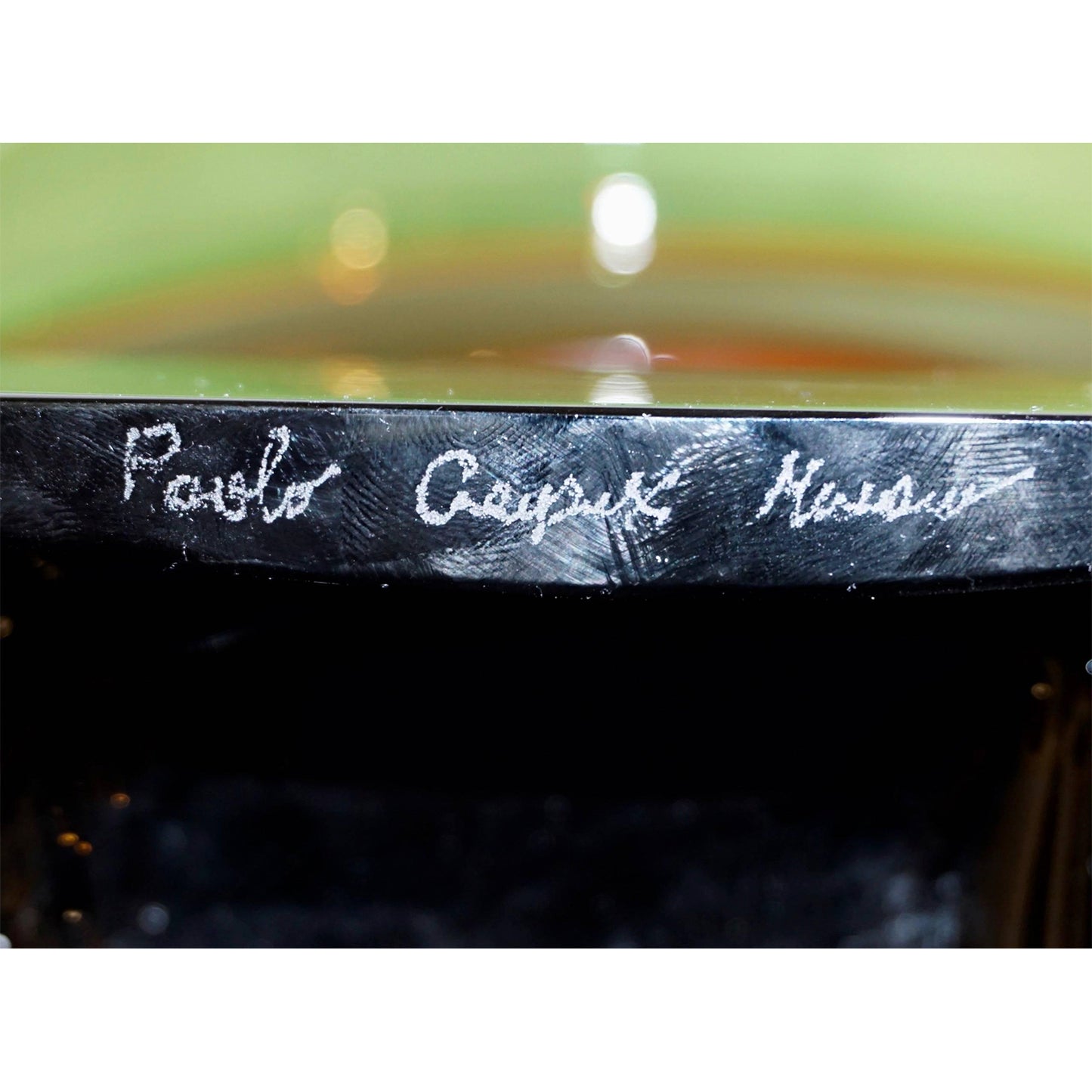 Minimalist Italian Green Orange Red Murano Art Glass Abstract Sculpture