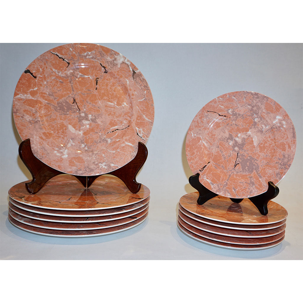 Villeroy & Boch Set for 12 Orange Pink Platters and Dessert Plates