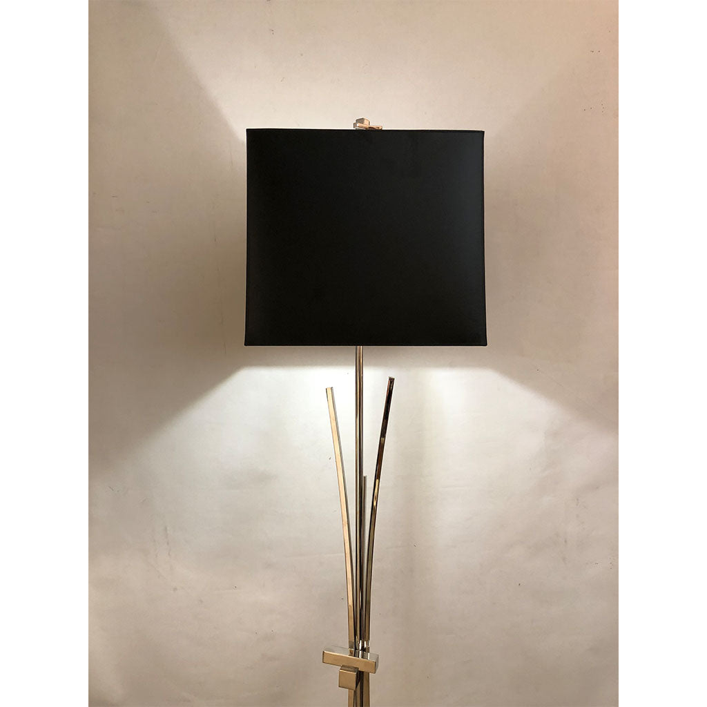 Contemporary Bespoke Italian Abstract Design Meccano Nickel Floor Lamp