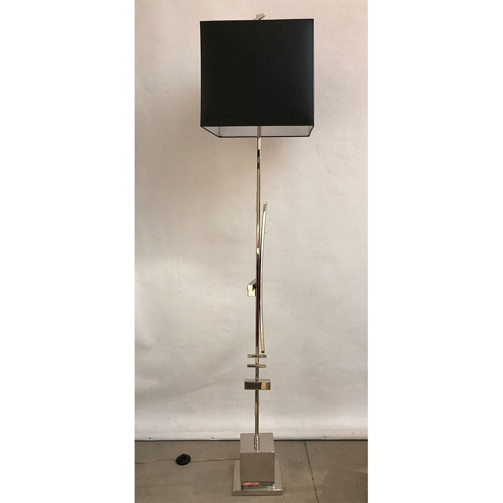 Contemporary Bespoke Italian Abstract Design Meccano Nickel Floor Lamp