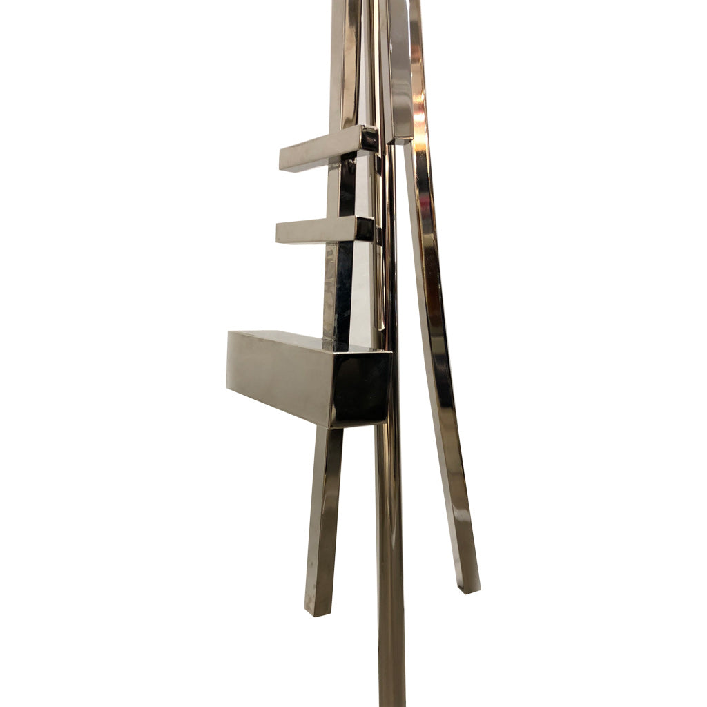 Contemporary Bespoke Italian Abstract Design Meccano Nickel Floor Lamp