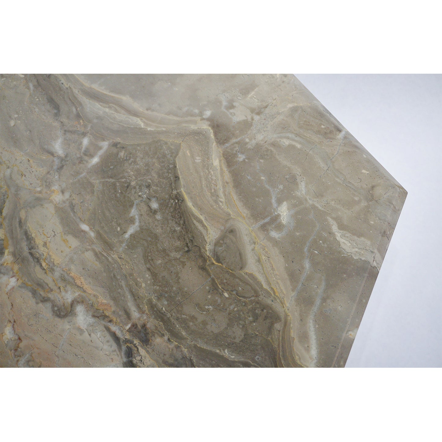 1970s Vintage Italian 3 Geometric White Gray and Red Vein Marble Nesting Tables