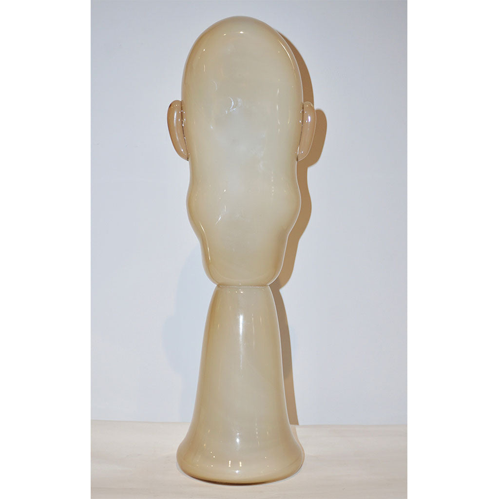 Formia 1980s Modern Italian Comic Ivory Glass Head Sculpture