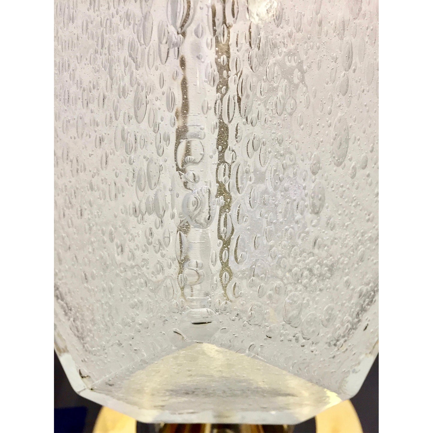 Contemporary Italian Pair of Diamond Cut Black and Crystal Murano Glass Lamps