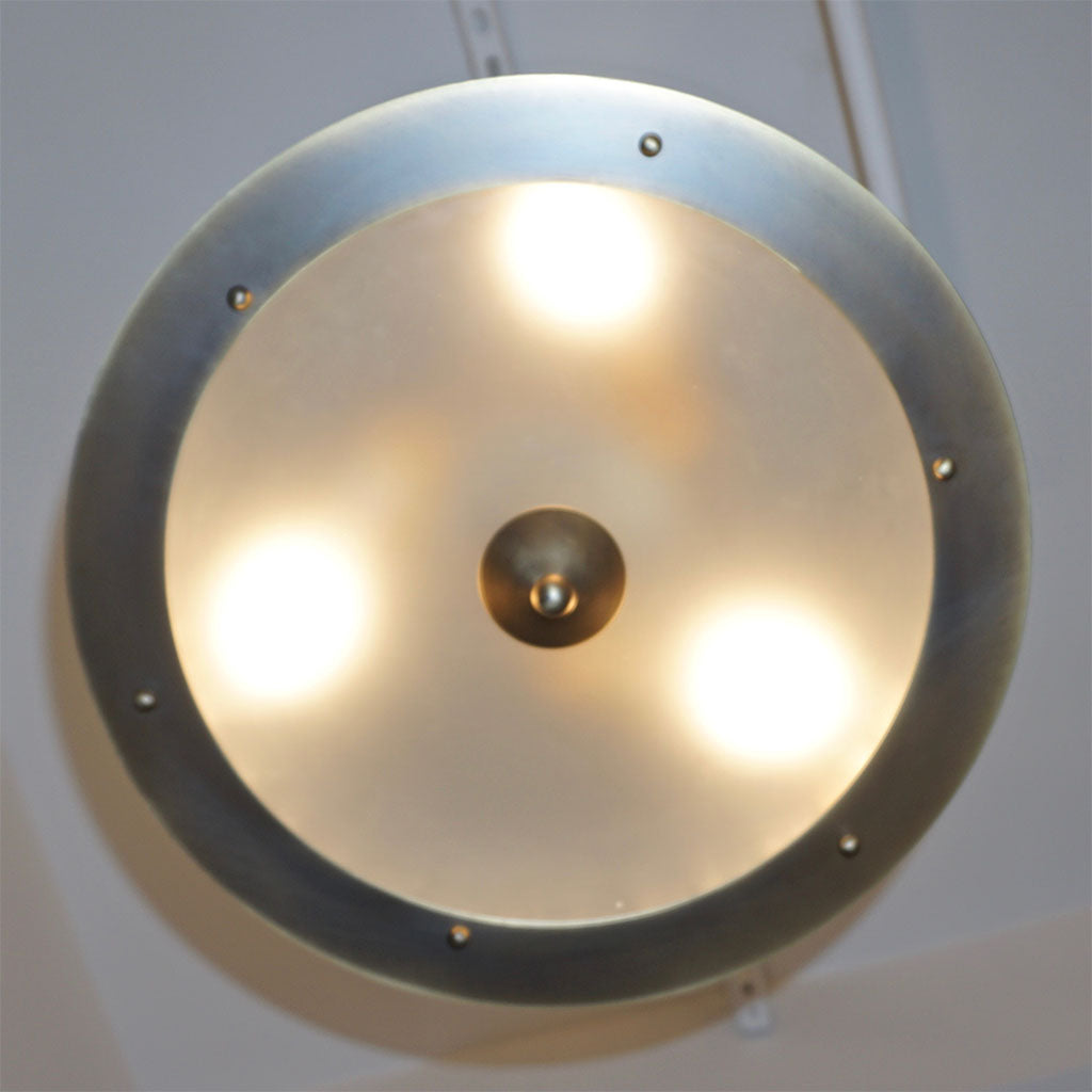 Italian Antique Bronze Finish Crystal Murano Glass Flush mount / Drum Chandelier