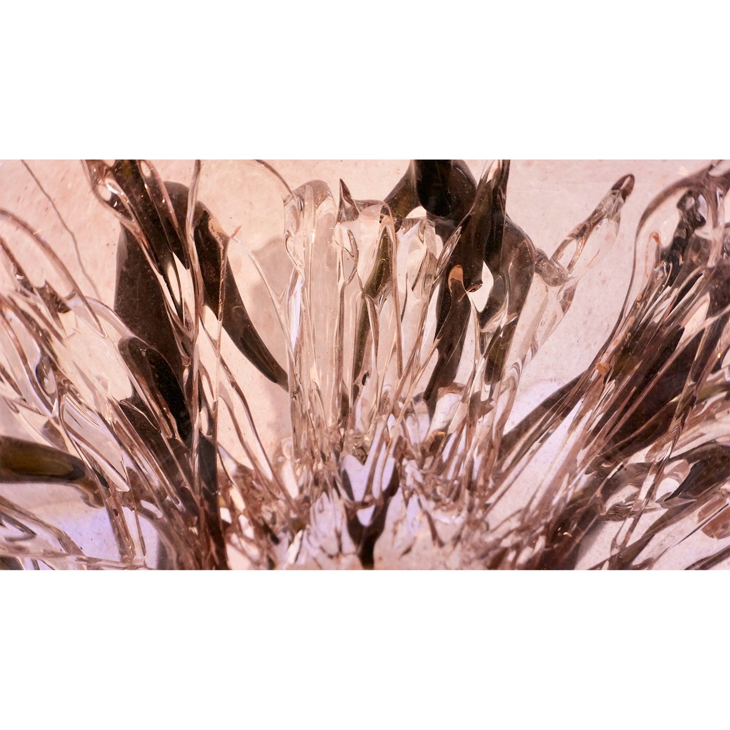 Costantini Italian Pair of Monumental Black Amethyst Clear Murano Glass Vases