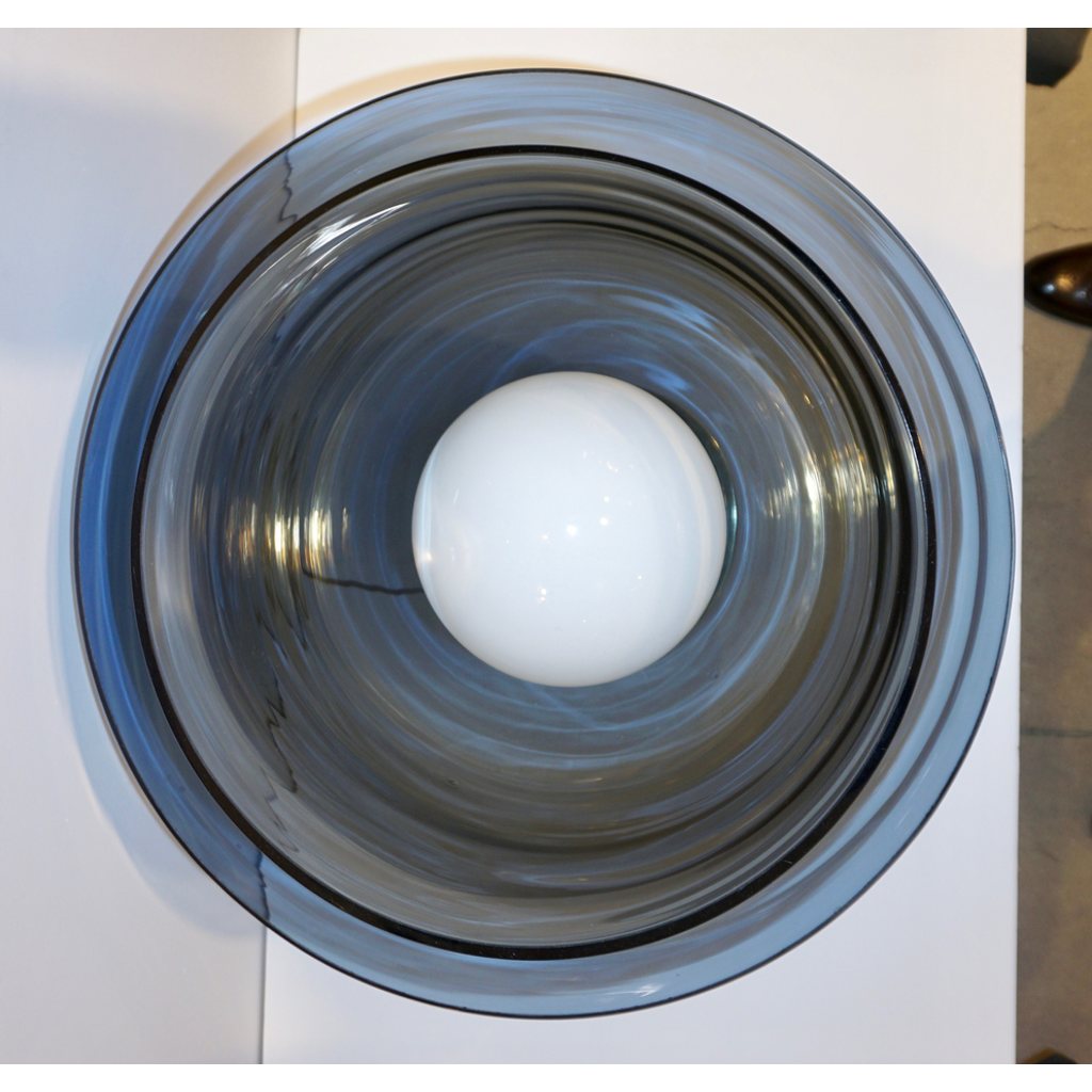 1980 Italian Monumental Blue & Smoked Gray Murano Glass Modern Lamp / Floor Lamp