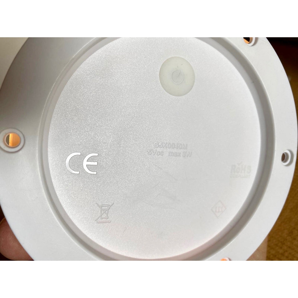 Bespoke Italian Minimalist White Alabaster Moon Wireless Round Table/Desk Lamp
