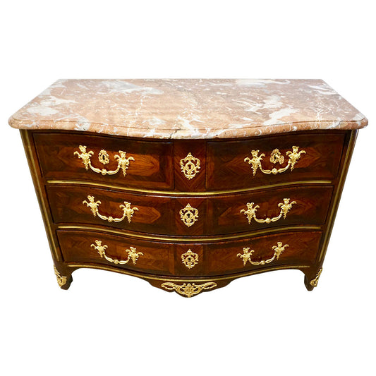 18th C. Antique French Stamped Marchand Kingwood Chest Commode with Provenance