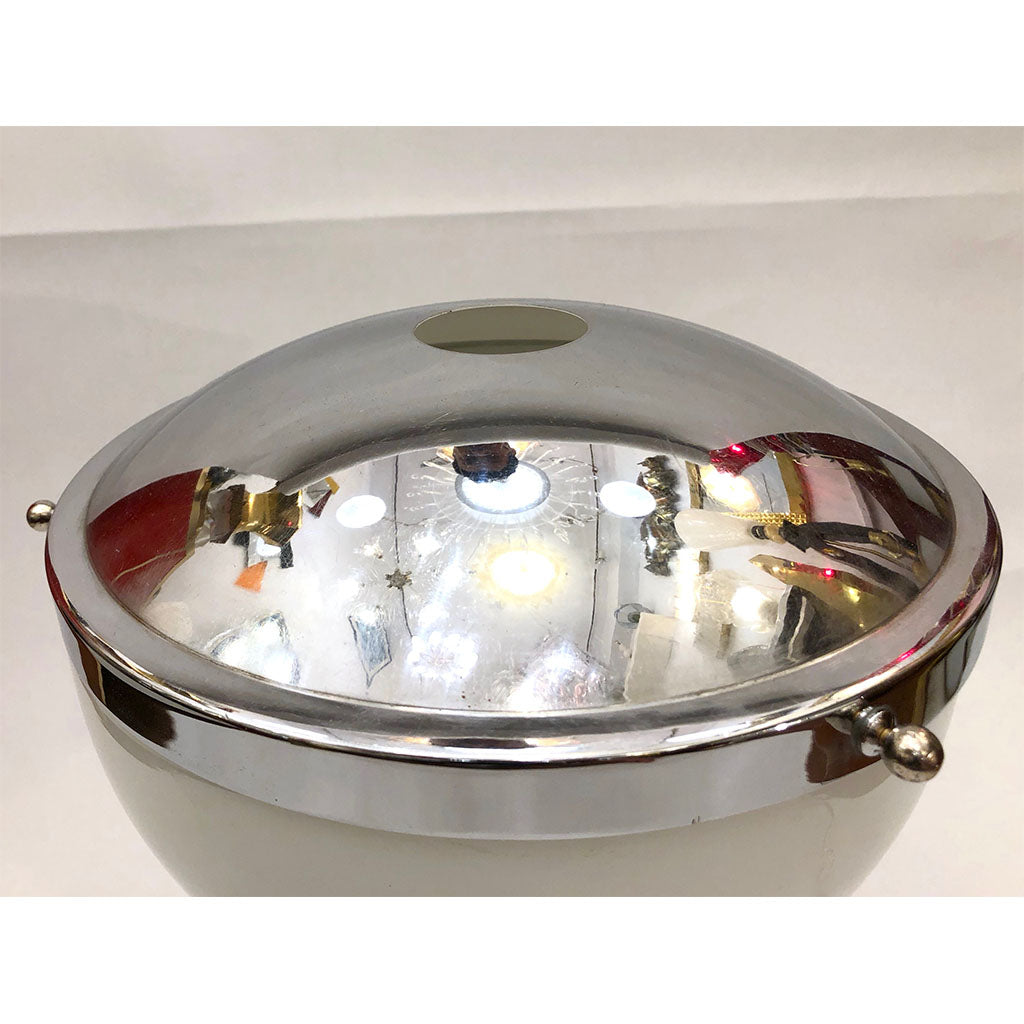 Valenti & Co 1960s Vintage Minimalist Italian Design Nickel and White Desk Lamp