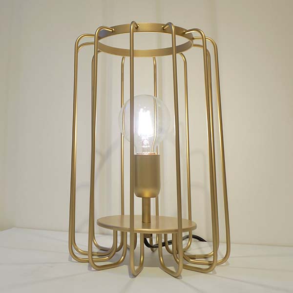 Cosulich Interiors Minimalist Italian Futurist Gold Brass Metal Open Table Lamp