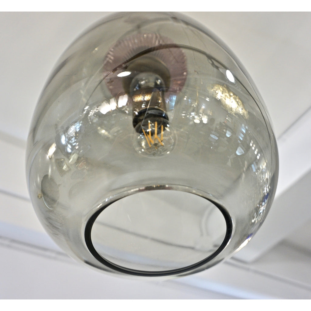 Custom Italian Purple Crystal Gold and Gray Smoked Murano Glass Pendant Light