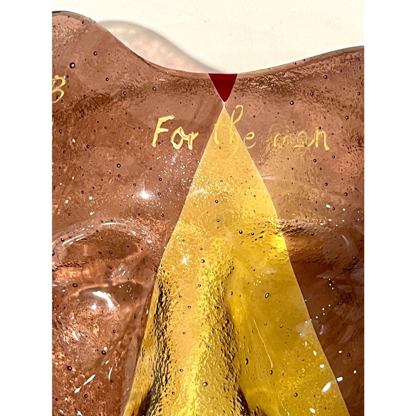 Bespoke Italian Amethyst Amber Gold Murano Glass Mask Wall Art Sculpture