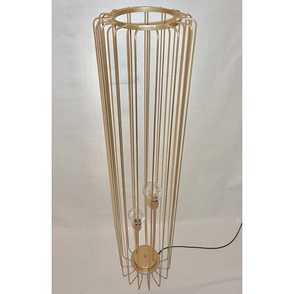 Cosulich Interiors Minimalist Italian Futurist Gold Metal Open Floor Lamp