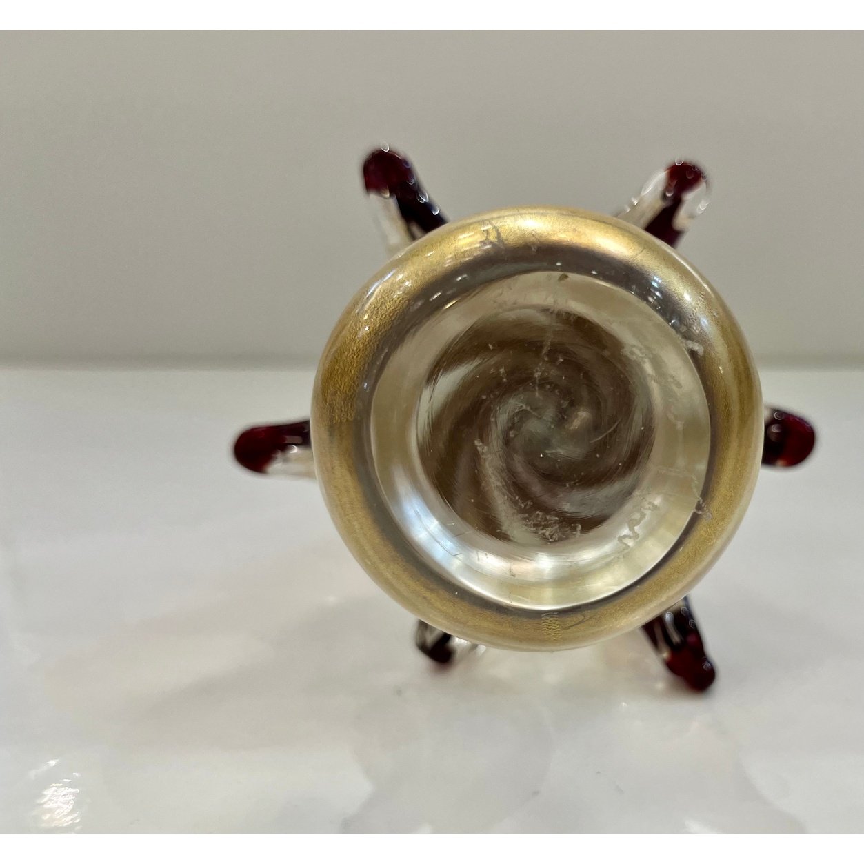 Formia Italian Vintage Wine Red Gold Murano Glass Christmas Tree Sculpture