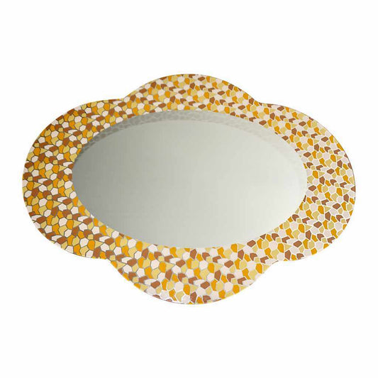 2000 Alessandro Mendini for Glas Italia Postmodern Orange Yellow Brown Mirror - Cosulich Interiors & Antiques