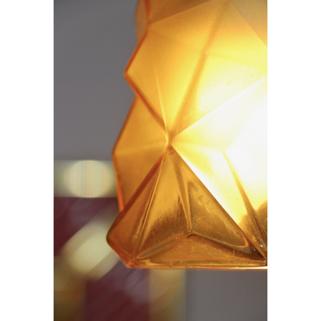 Contemporary Four Italian Diamond-Cut Purple and Yellow Murano Glass Pendants - Cosulich Interiors & Antiques