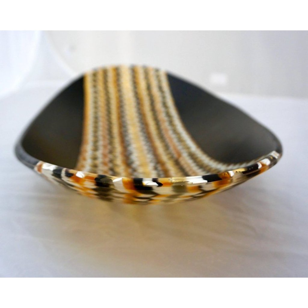 Italian Art Deco Design Black White and Gold Murano Glass Modern Centerpiece - Cosulich Interiors & Antiques