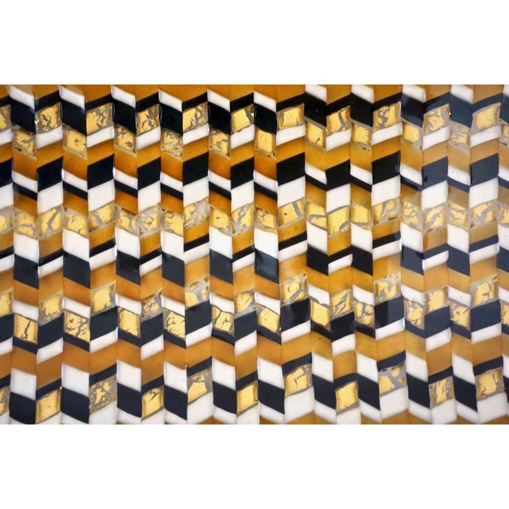 Italian Art Deco Design Black White and Gold Murano Glass Modern Centerpiece - Cosulich Interiors & Antiques