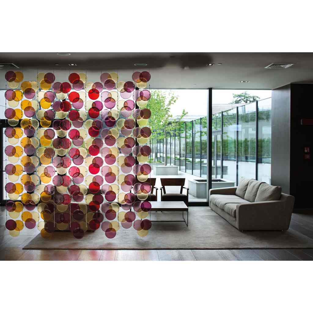 Organic Modern Italian Geometric Black Pink Aqua Murano Glass Curtain/Divider - Cosulich Interiors & Antiques