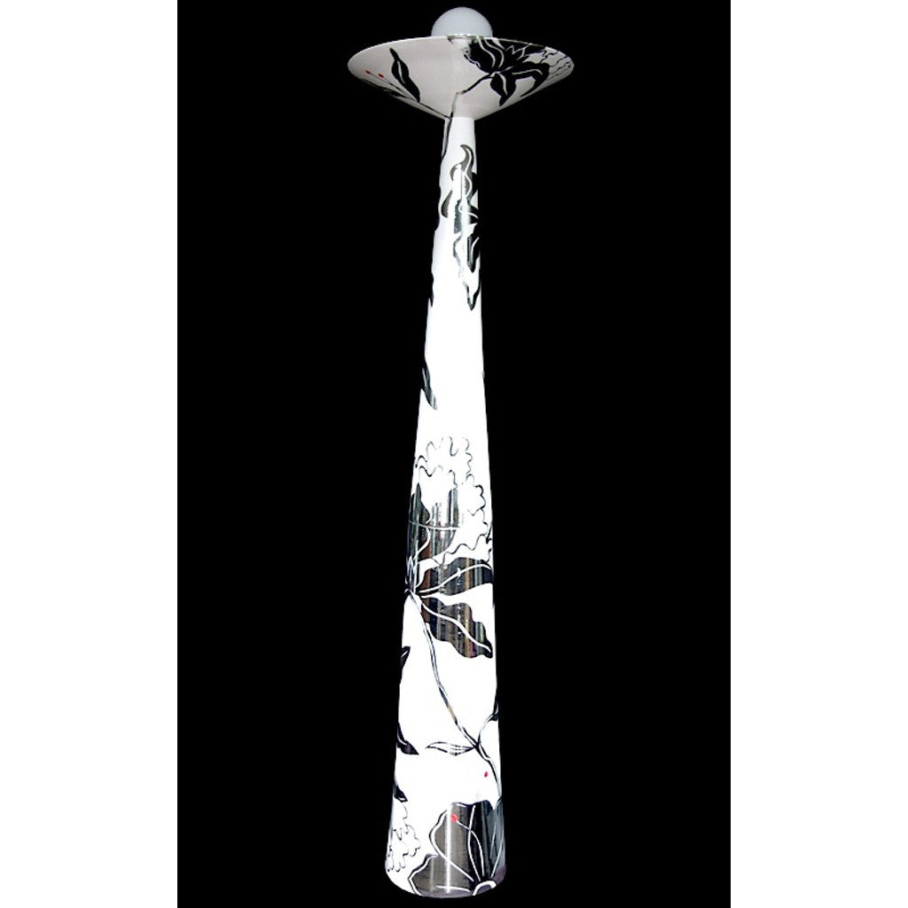 Italian Modern White and Silver Floor Lamp by Ceramica Gatti with Red Accents - Cosulich Interiors & Antiques