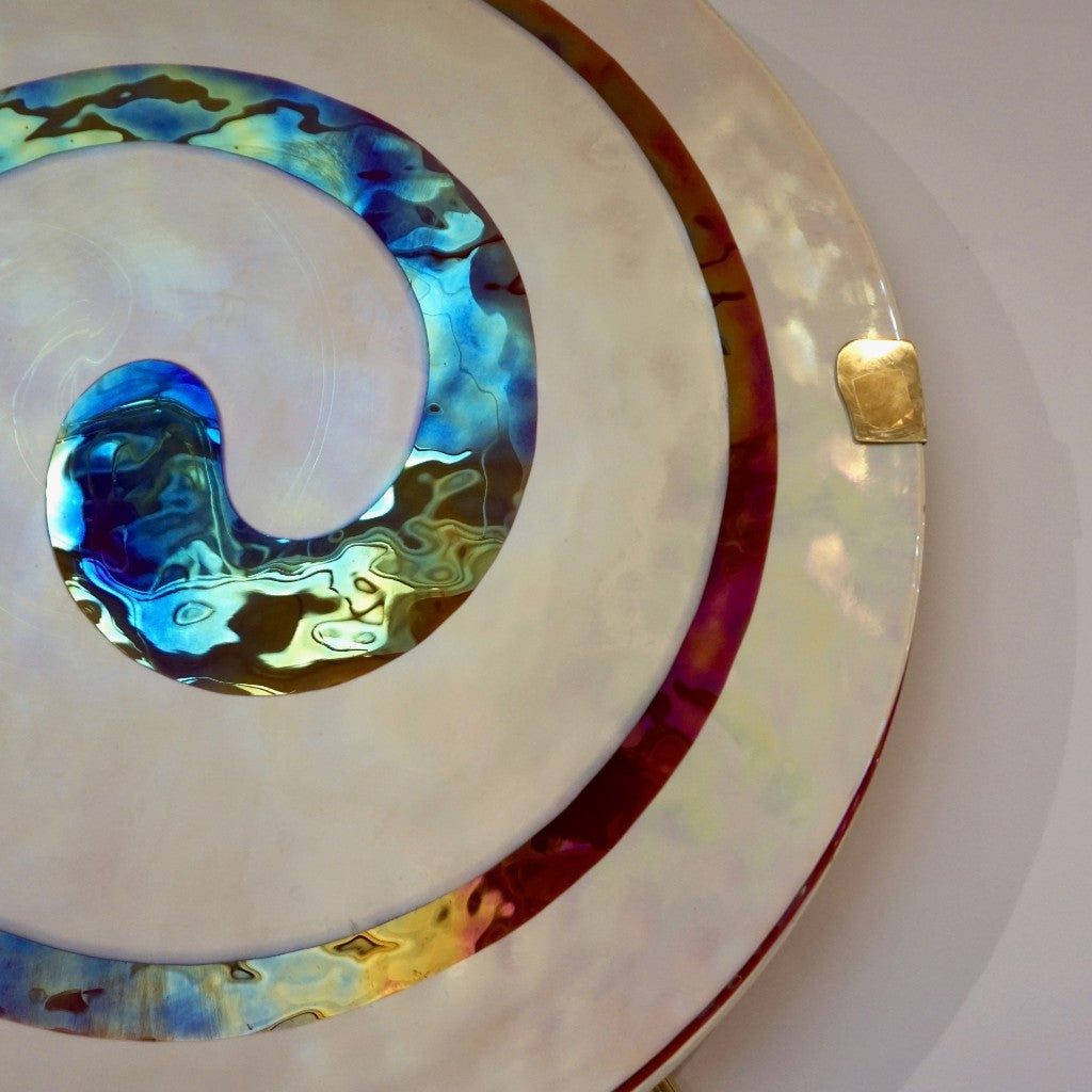Art Deco Style Monumental Pair of Burgundy Ivory White Murano Glass Wall/Ceiling Lights - Cosulich Interiors & Antiques