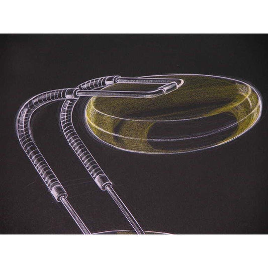 1979 Mattioli Italian Design Drawing for a Modern Green Desk Light Project