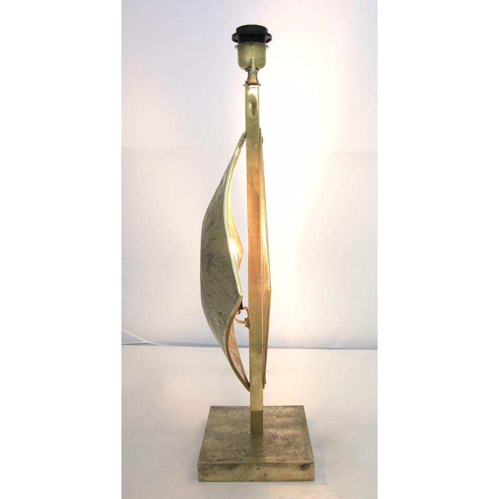 Italian Design Contemporary Pair of Brutalist Cast Bronze Double Lit Lamps - Cosulich Interiors & Antiques
