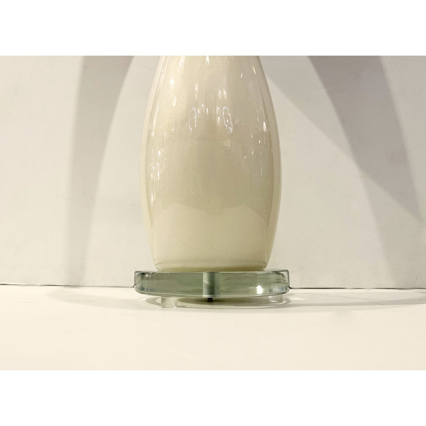 Italian Modern Pair of Cream Ivory Gold Silhouette Lamps with Terracotta shades