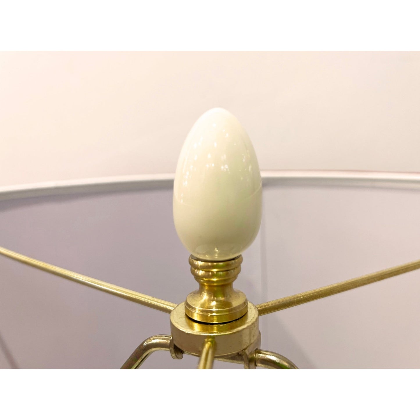 Italian Modern Pair of Cream Ivory Gold Silhouette Lamps with Terracotta shades