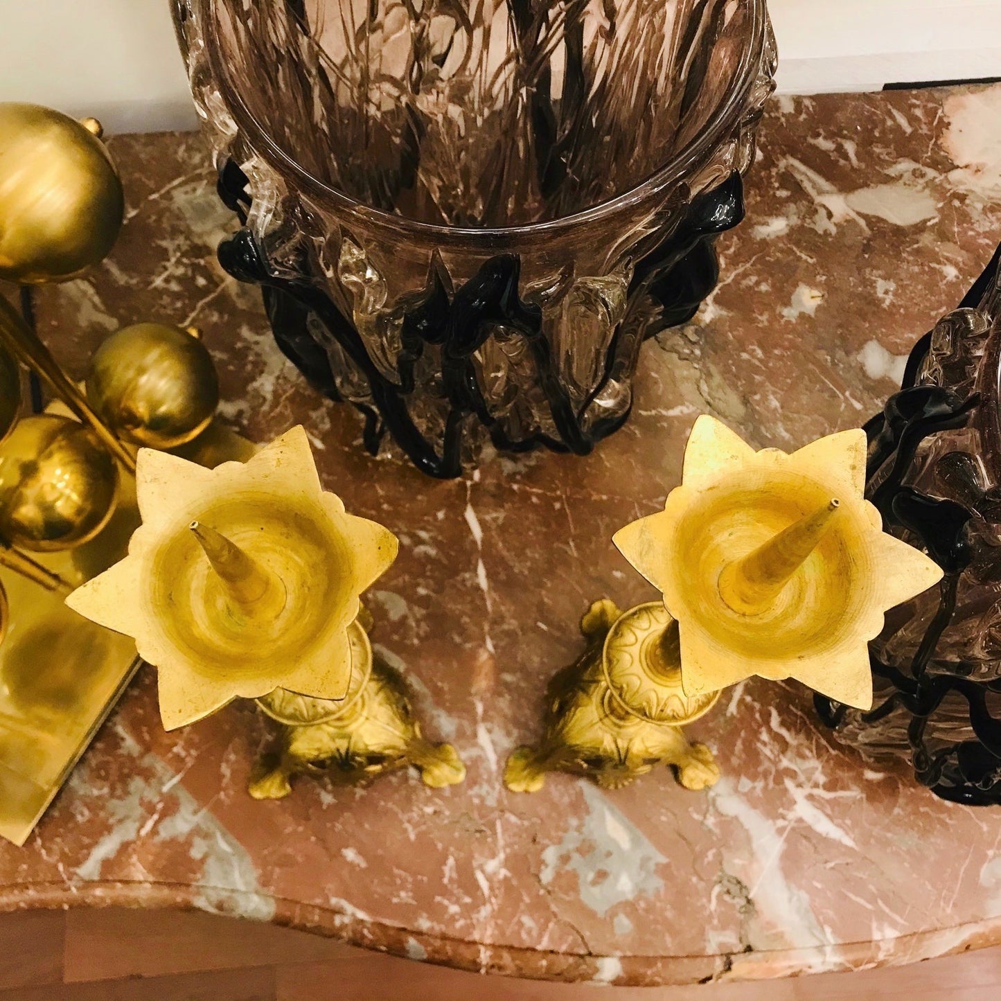 1880s French Baroque Revival Pair of Gilt Bronze Ormolu Candle Holders