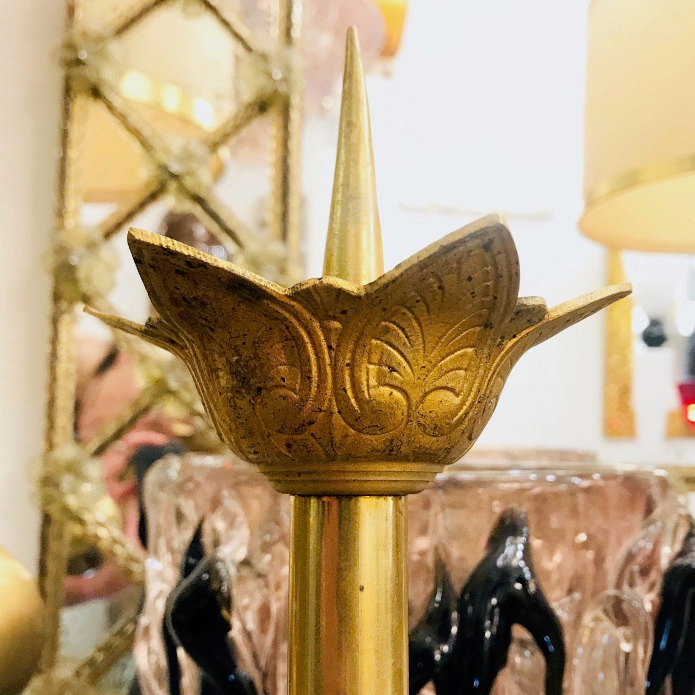 1880s French Baroque Revival Pair of Gilt Bronze Ormolu Candle Holders