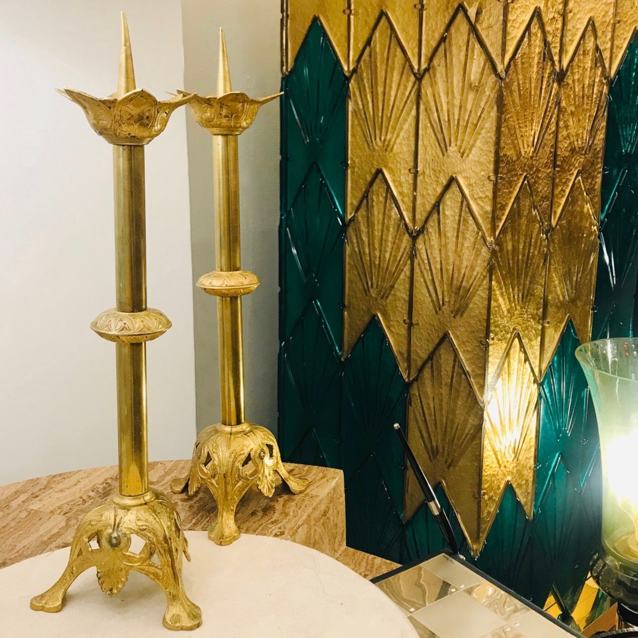 1880s French Baroque Revival Pair of Gilt Bronze Ormolu Candle Holders