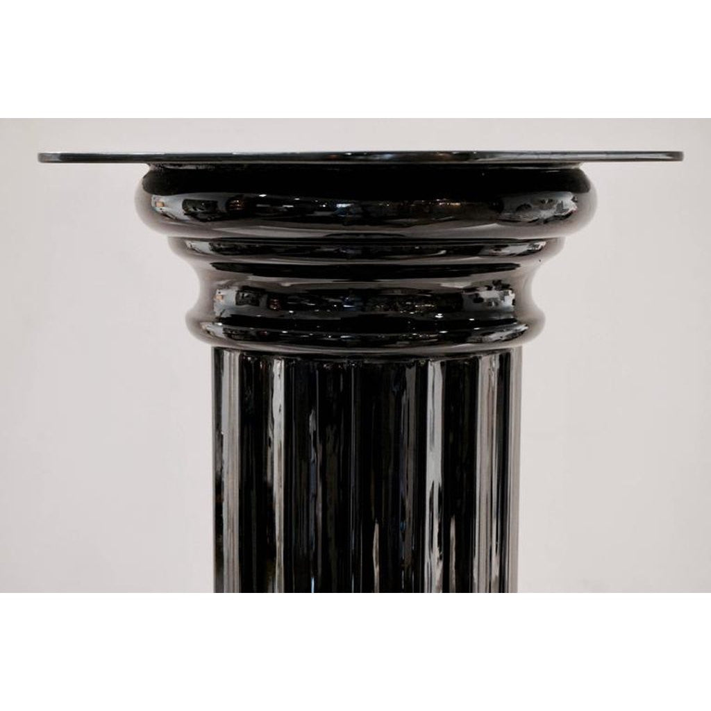 1960s Rare Italian Art Deco Black Glass Round Column - Cosulich Interiors & Antiques