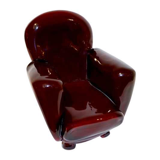 Pino Signoretto 1980s Italian Burgundy Red Murano Glass Miniature Armchair - Cosulich Interiors & Antiques