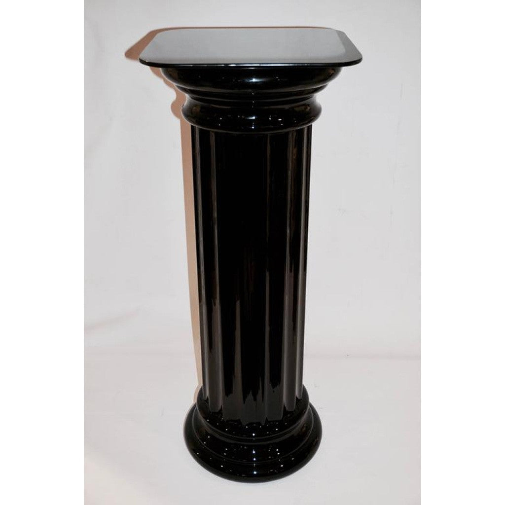 1960s Rare Italian Art Deco Black Glass Round Column - Cosulich Interiors & Antiques