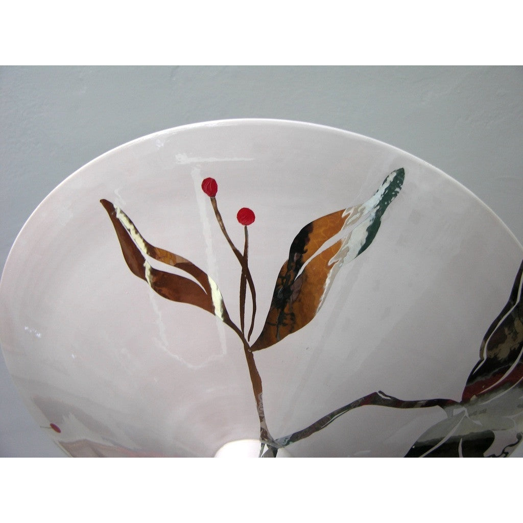 Italian Modern White and Silver Floor Lamp by Ceramica Gatti with Red Accents - Cosulich Interiors & Antiques
