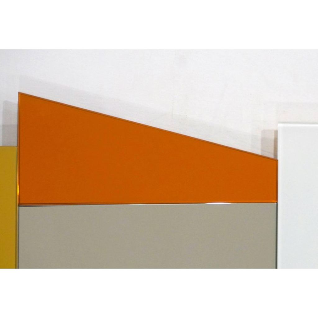 2007 Ettore Sottsass Geometric Mirror in White Red Orange Yellow for Glas Italia - Cosulich Interiors & Antiques