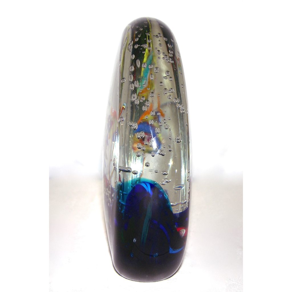 Alberto Dona 1980 Modern Blue Red Yellow Green Murano Glass Aquarium Sculpture - Cosulich Interiors & Antiques