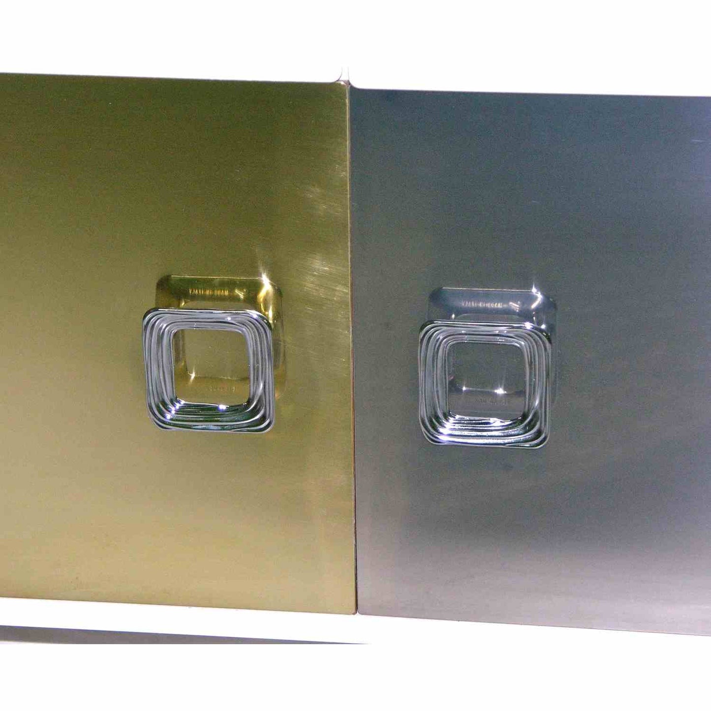 Sandro Petti 1970s Italian Modern Chrome and Brass White Lacquered Credenza - Cosulich Interiors & Antiques