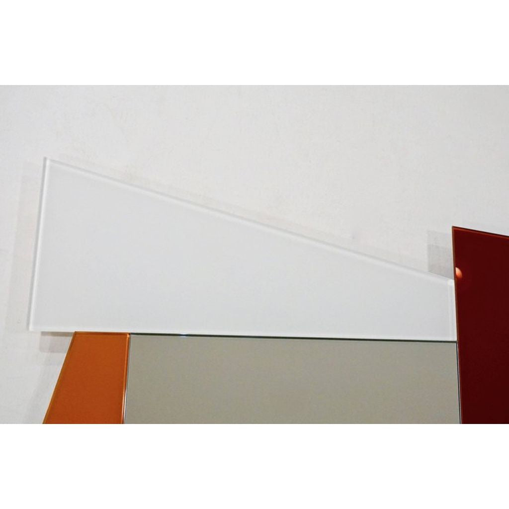2007 Ettore Sottsass Geometric Mirror in White Red Orange Yellow for Glas Italia - Cosulich Interiors & Antiques