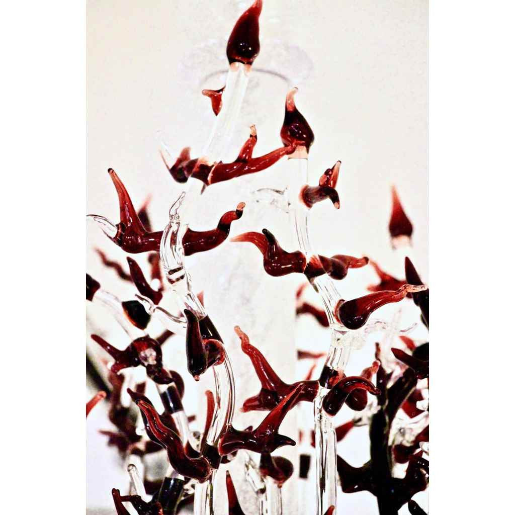 1980s Modern Italian White Murano Glass Chandelier with Organic Coral like Decor - Cosulich Interiors & Antiques