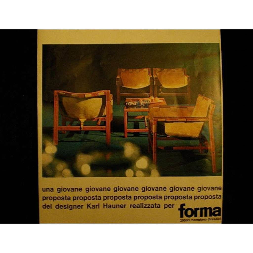 1970s Italian Design Pair of Safari Brown Leather and White Lacquered Armchairs by Karl Hauner - Cosulich Interiors & Antiques