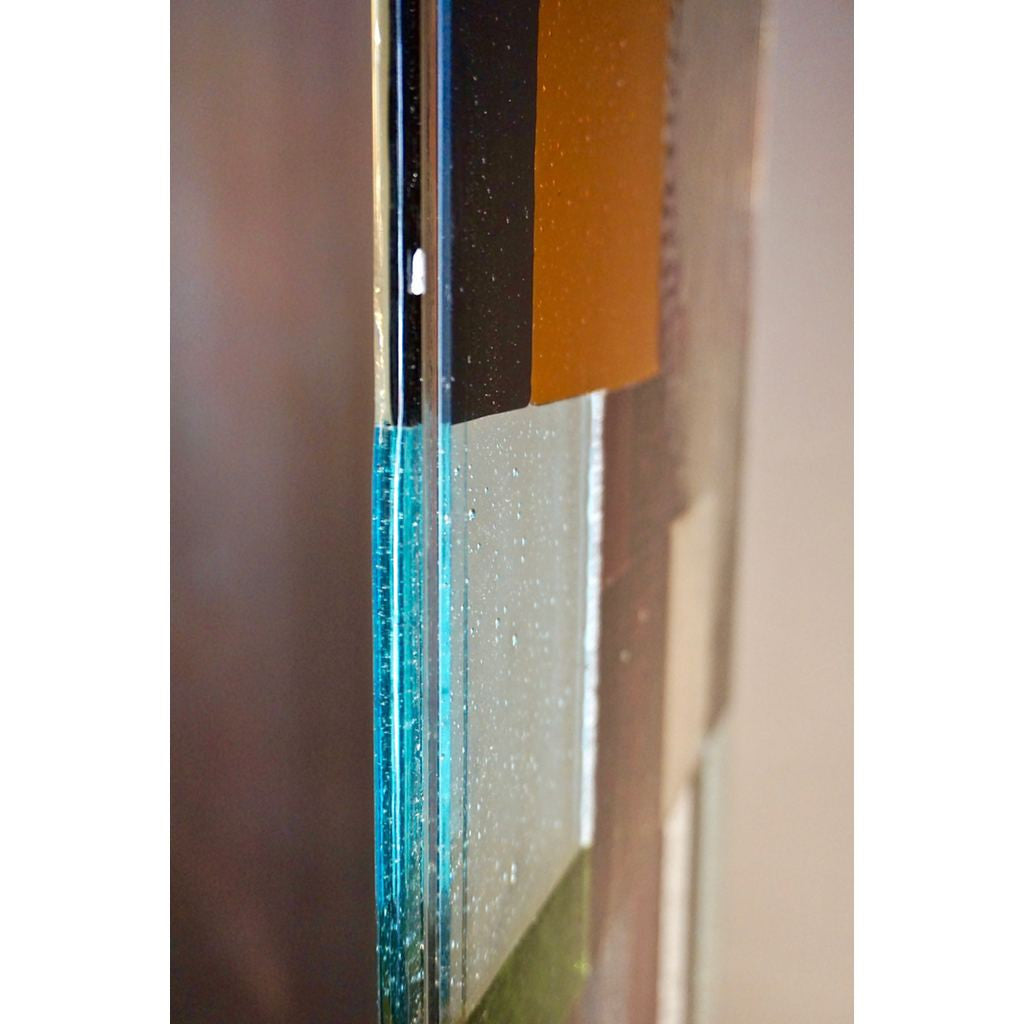 Contemporary Italian Murano Glass Silver Gold Colorful Mosaic Panel Sculpture - Cosulich Interiors & Antiques