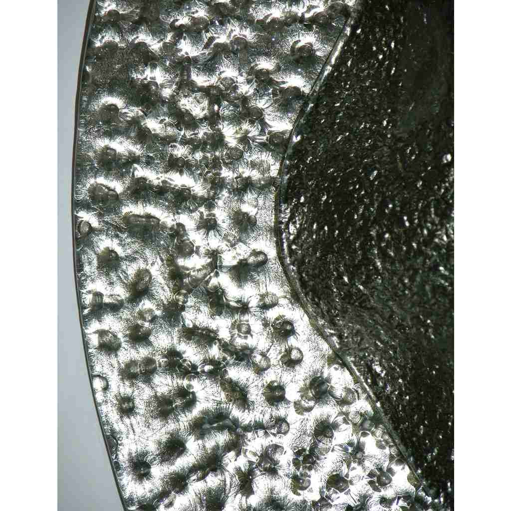 1990s Modern Italian Pair of Silver Finish Textured Murano Glass Concave Sconces - Cosulich Interiors & Antiques